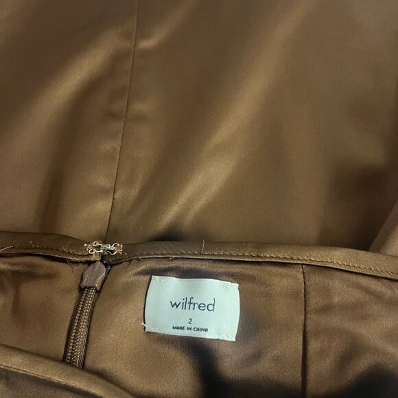Aritzia - Wilfred Tavern Satin Skirt Size 2 (in Cognac) - Picture 5 of 5